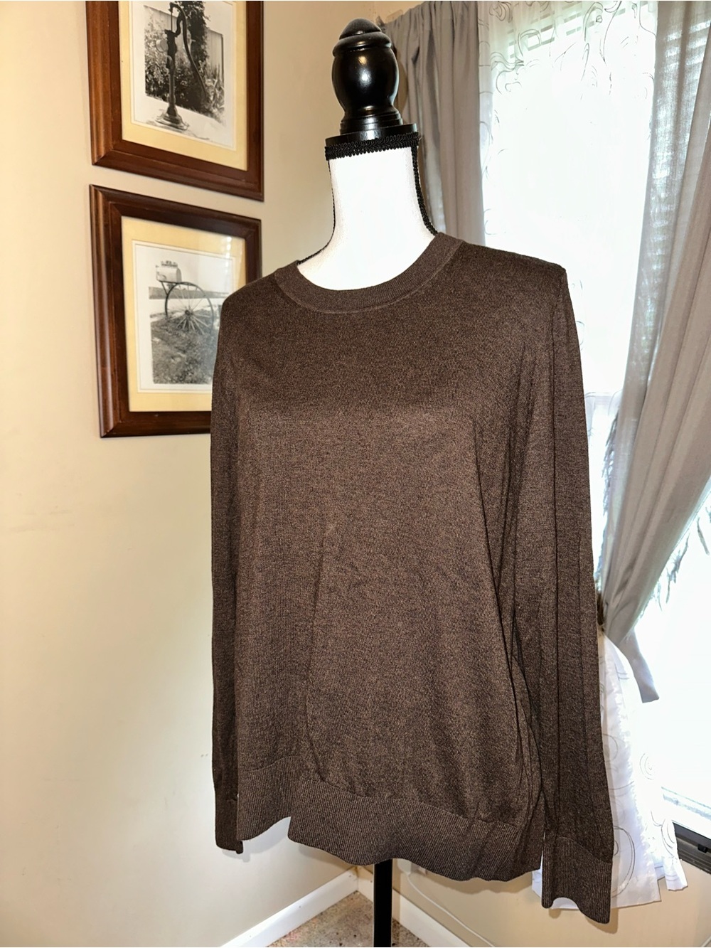 Quince Cashmere Crewneck Sweater in Brown